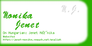 monika jenet business card